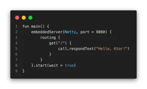A basic Ktor application typically looks like this: 